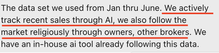 Multifamily CEO explaining that the team actively tracks recent sales through AI